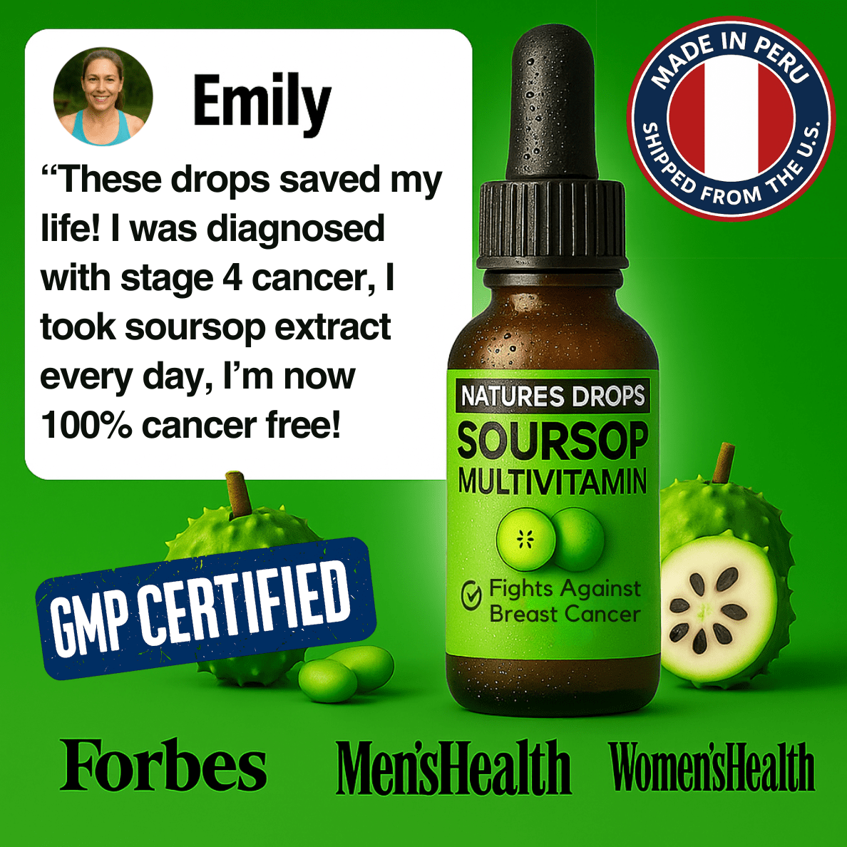 NaturesDrops™ Soursop Drops - Kills Cancer Cells
